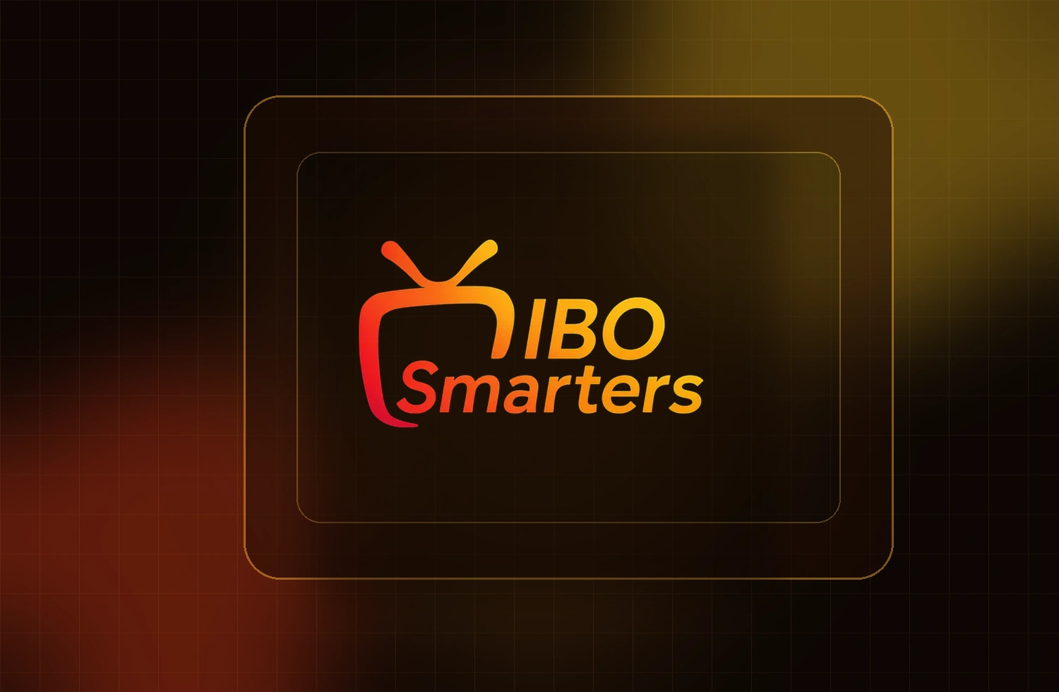 IBO Smarters em uma composição laranja e amarela